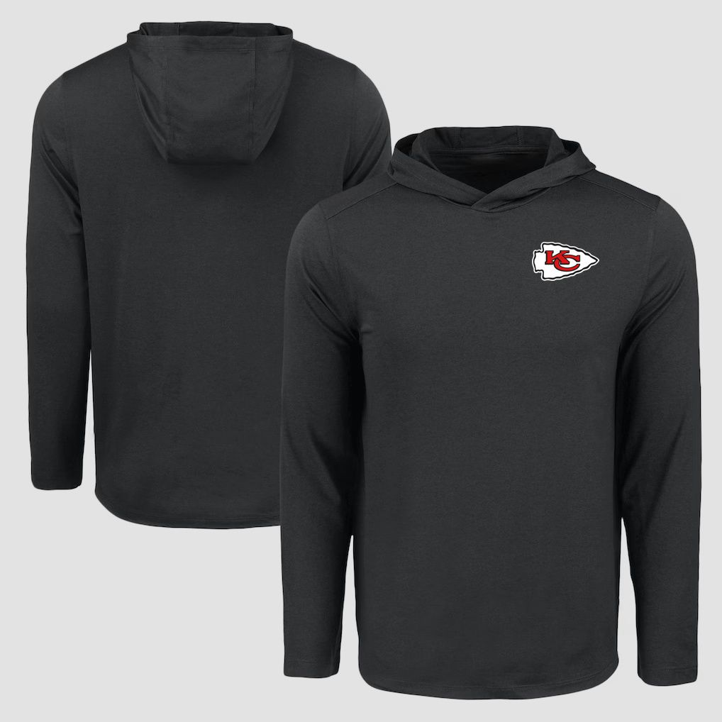 Men 2026 NFL Kansas City Chiefs Hooded long sleeved T-shirt black 06